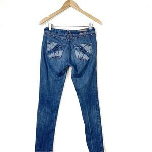 1st Kiss patchwork pocket skinny jeans
